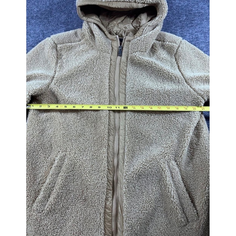 1 Madison Expedition Sherpa Fleece Hooded Jacket Tan Camel Full Zip Large - Picture 8 of 9